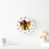 Horloge Ronde Sapeur-pompier en flammes (Maison)