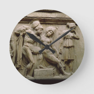 Horloge Ronde Sarcophage grec avec une scène montrant la