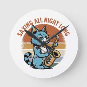 Horloge Ronde Sauver toute la nuit - Pour les saxophonistes