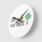Horloge Ronde Sauvez les abeilles, Plante plus d'arbres! (Angle)