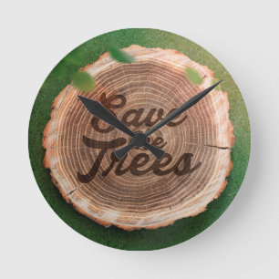 Horloge Ronde Save the trees Inspirational Design