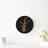 Horloge Ronde Saxophone Music Themed Wall Clock (Maison)
