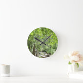 Horloge Ronde Scène de Forêt Verte Magique. (Maison)