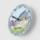 Horloge Ronde Scène de grange (Angle)