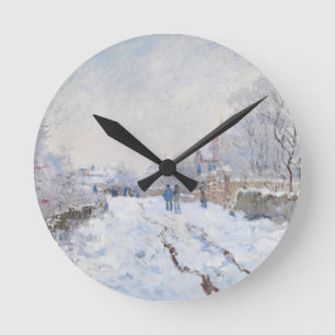 Horloge Ronde Scène de neige à Argenteuil de Monet