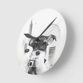 Horloge Ronde Schnauzer avec caméra (Angle)