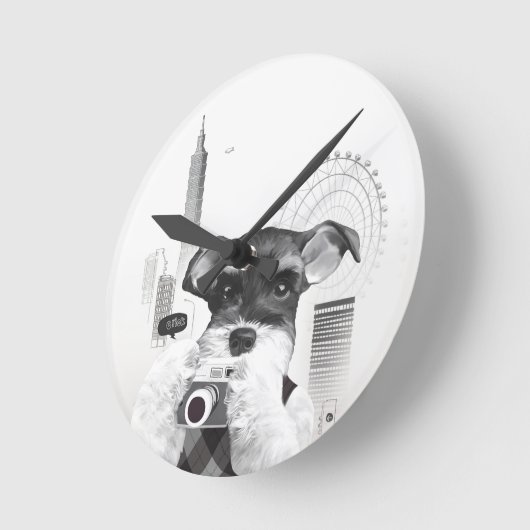 Horloge Ronde Schnauzer avec caméra (Angle)