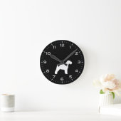 Horloge Ronde Schnauzer Chien Silhouette Noir et Blanc (Maison)