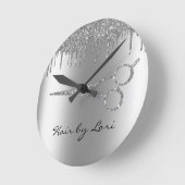 Horloge Ronde Scissors de Hair Stylist (Angle)