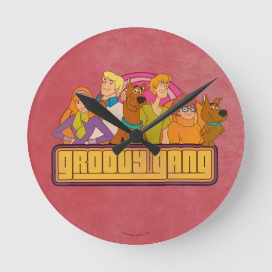 Horloge Ronde Scooby-Doo | Graphique de dessin rétro "Gang Super (Recto)
