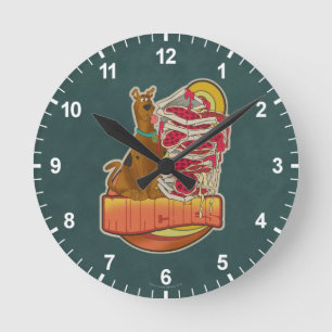 Horloge Ronde Scooby-Doo   Pile de Pizza "Munchies" Graphique