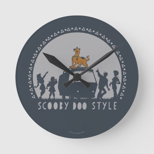 Horloge Ronde Scooby Doo Style Tribal Van Silhouette (Recto)