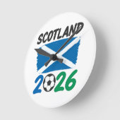 Horloge Ronde Scotland 2026 Soccer Fan Design / Saltire and Foot (Angle)