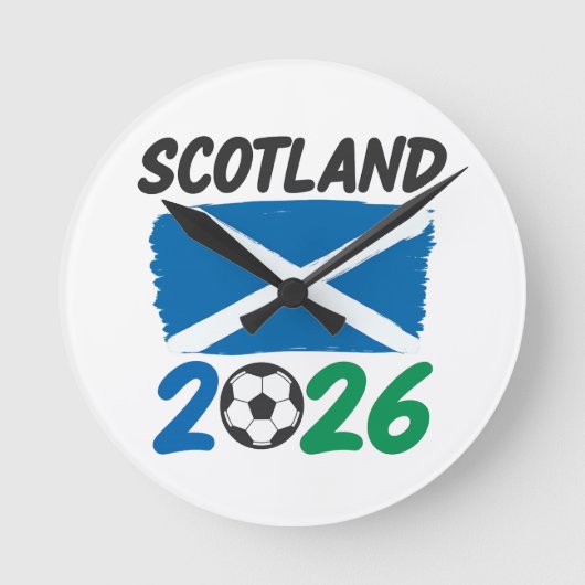 Horloge Ronde Scotland 2026 Soccer Fan Design / Saltire and Foot (Recto)