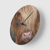 Horloge Ronde Scottish Highland Cows - Scotland (Angle)