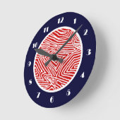 Horloge Ronde Scribble rouge (Angle)