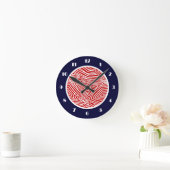 Horloge Ronde Scribble rouge (Maison)