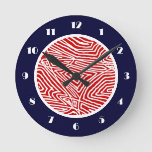 Horloge Ronde Scribble rouge