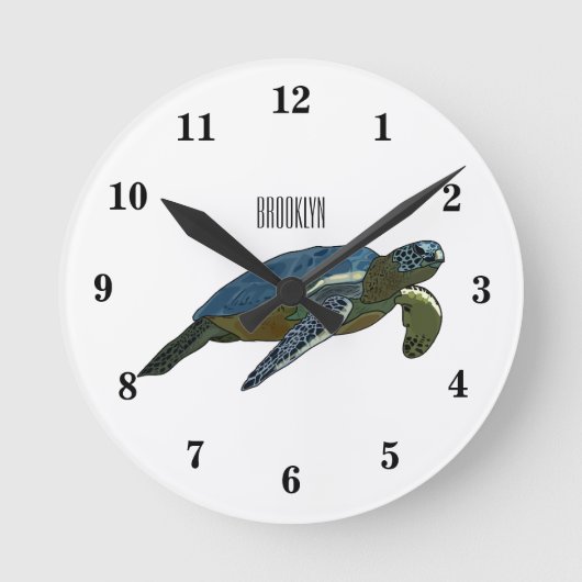 Horloge Ronde Sea turtle cartoon (Recto)