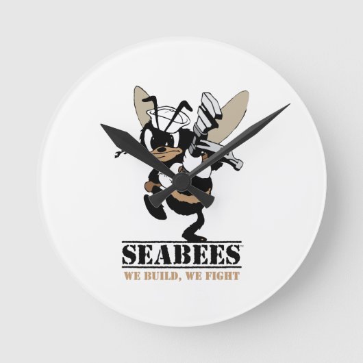 Horloge Ronde Seabees We build We Fight Clock (Recto)