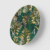 Horloge Ronde Seamless pattern with golden ferns (Angle)