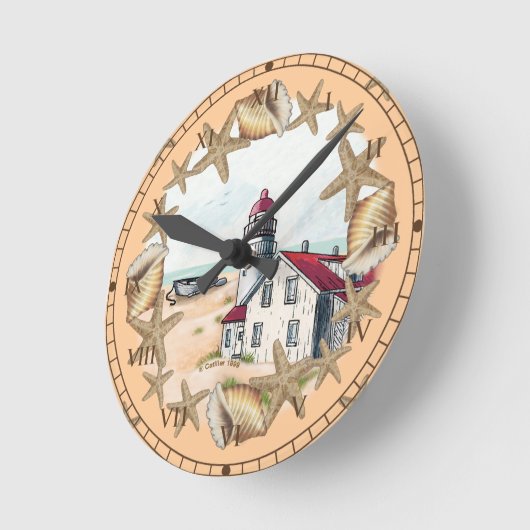 Horloge Ronde Seashell Lighthouse (Angle)