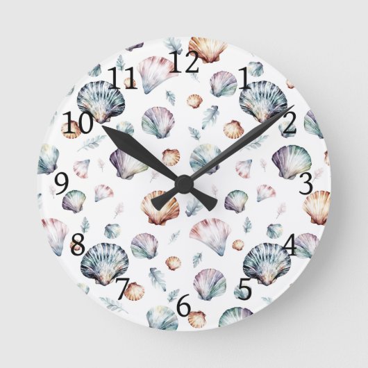 Horloge Ronde Seashell Ocean Beach Sea Shell Design 358 (Recto)