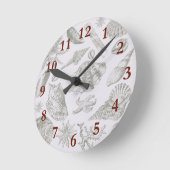 Horloge Ronde Seashell Soft Antique Art Beach Shops (Angle)