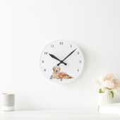 Horloge Ronde Secourir Golden Retriever Puppy et Kitten (Maison)