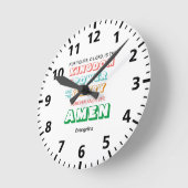 HORLOGE RONDE SEIGNEUR PERSONNALISÉ PRIÈRE (Angle)