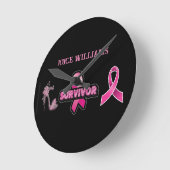Horloge Ronde Sensibilisation au cancer du sein (Angle)