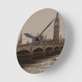 Horloge Ronde Sepia Big Ben Tower Palace de Westminster (Angle)