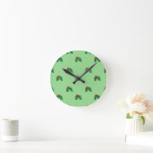 Horloge Ronde Séquence noël Holly (Maison)