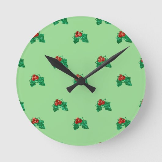Horloge Ronde Séquence noël Holly (Recto)