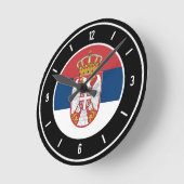 Horloge Ronde Serbia Flag Elegant (Angle)