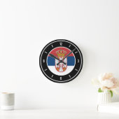 Horloge Ronde Serbia Flag Elegant (Maison)