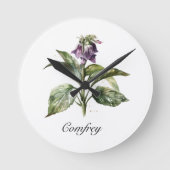 Horloge Ronde Serene Watercolor Comfrey, personnalisée (Recto)