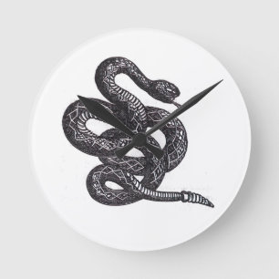 Horloge Ronde Serpent Crotalus Cascavella (Vipère à Piton Venime