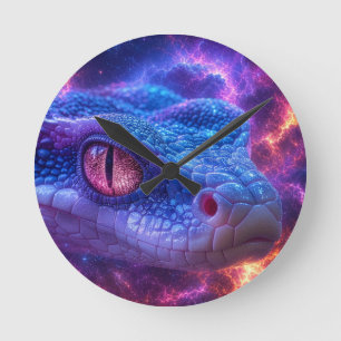 HORLOGE RONDE SERPENT DANS L'ESPACE