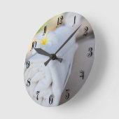 Horloge Ronde Serviette de SPA blanche (Angle)