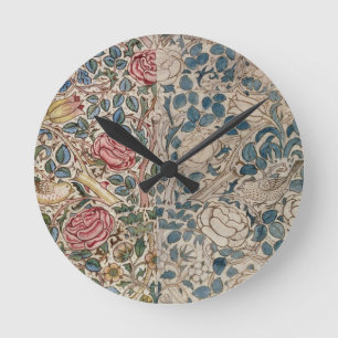 Horloge Ronde "S'est levée" la conception de papier peint (le