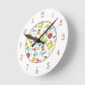 Horloge Ronde Sewing Themed Clock (Angle)