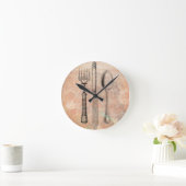 Horloge Ronde shabby chic cutlery (Maison)