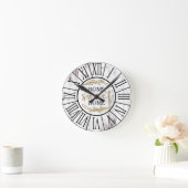 Horloge Ronde Shabby White Wood Country Farmhouse Home Sweet (Maison)