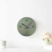 Horloge Ronde Shamrock Colover  St.Patrick`s Day Green Leather  (Maison)