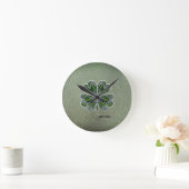 Horloge Ronde Shamrock Colover  St.Patrick`s Day Green Leather  (Maison)