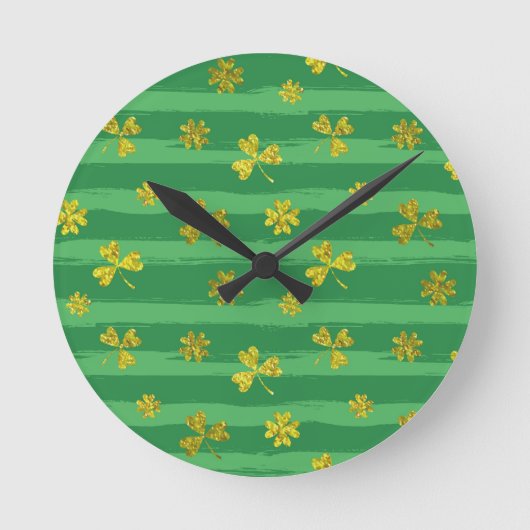 Horloge Ronde shamrock d'or st patrick (Recto)
