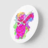 Horloge Ronde ShaShaShu™ l'horloge cat rose caillou céleste. Gra (Angle)