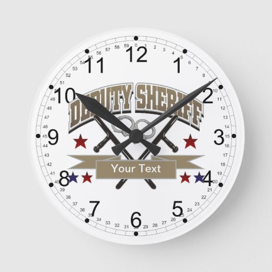 Horloge Ronde Sheriff adjoint personnalisé (Recto)