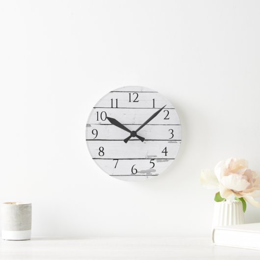 Horloge Ronde Shiplap Coastal Rustic (Maison)